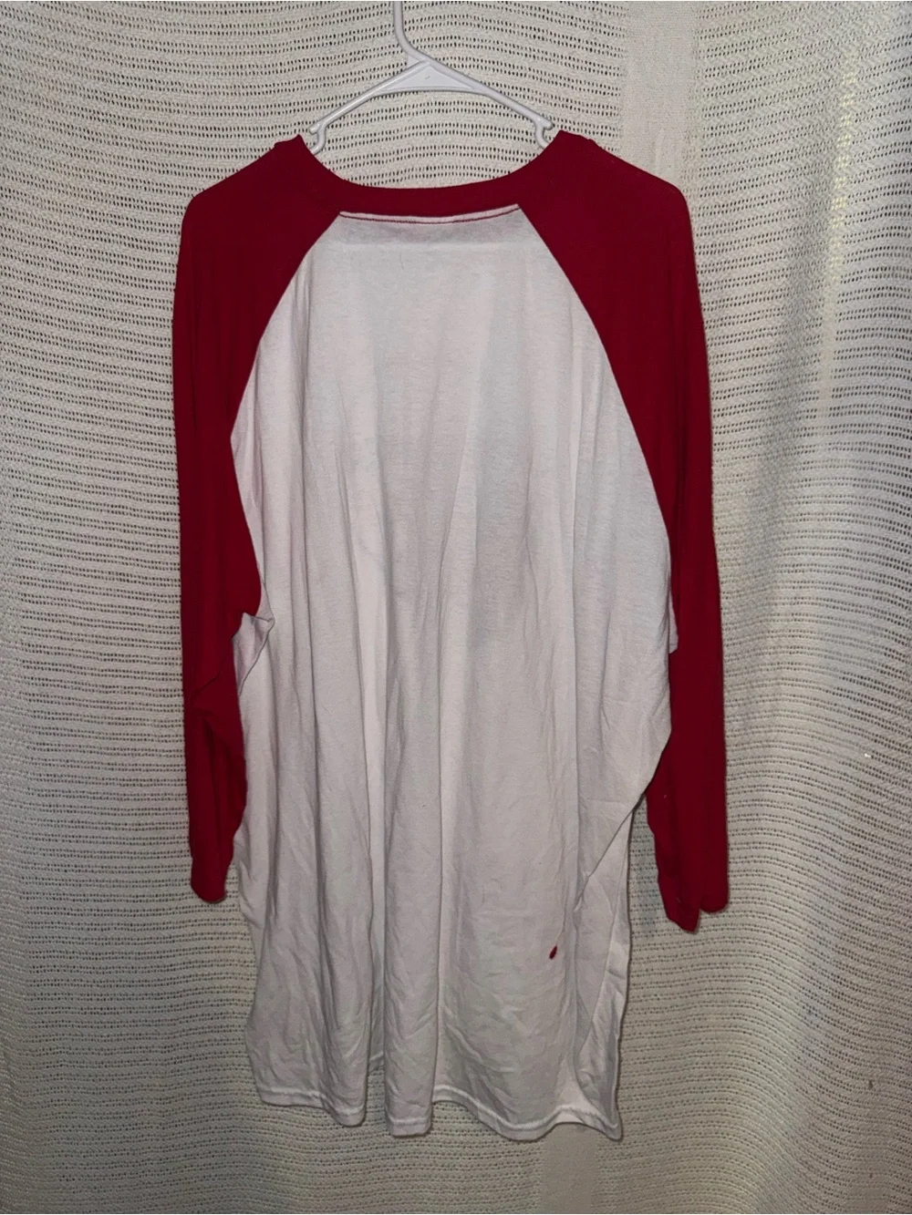 White & Red Raglan Baseball Tee